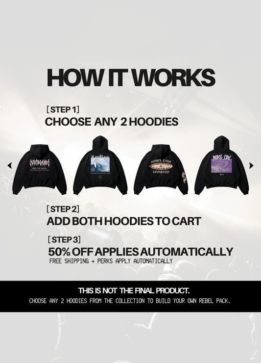 REBEL PACK – WÄHLE 2 HOODIES DEINER WAHL