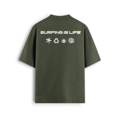 Oversized T-Shirt - IS LIFE Army Green | 25% OFF