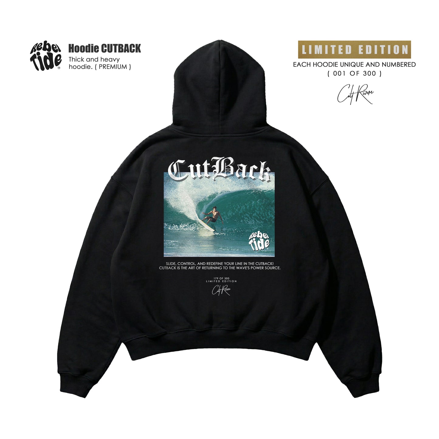 CUTBACK Hoodie Premium - Collab COLT RIVERS