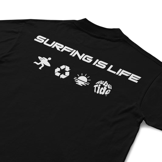 Oversized T-Shirt - IS LIFE Black [50%OFF]