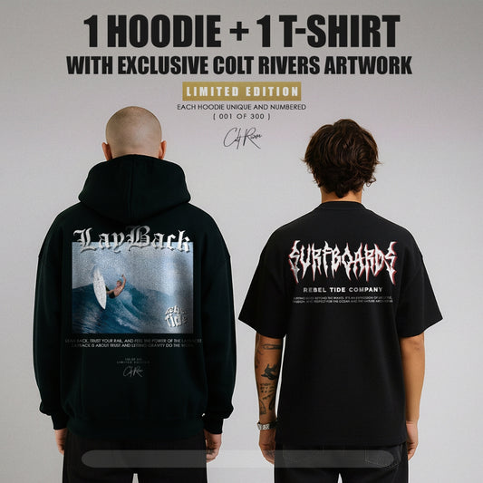 Hoodie Premium LayBack + T-Shirt Surfboards [ 35%OFF ]