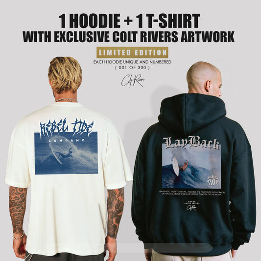 Hoodie Premium LayBack + T-Shirt FRAME White [ 33%OFF ]