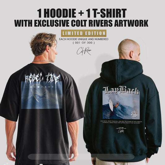 Hoodie Premium LayBack + T-Shirt FRAME Black [ 33%OFF ]
