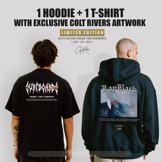 Hoodie Premium LayBack + T-Shirt Surfboards [ 33%OFF ]
