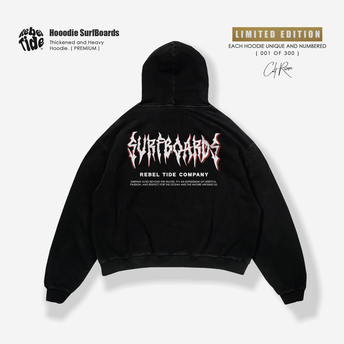 Hoodie SurfBoards Premium - Collab COLT RIVERS [30%OFF]