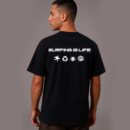 Oversized T-Shirt - IS LIFE Black | 25% OFF